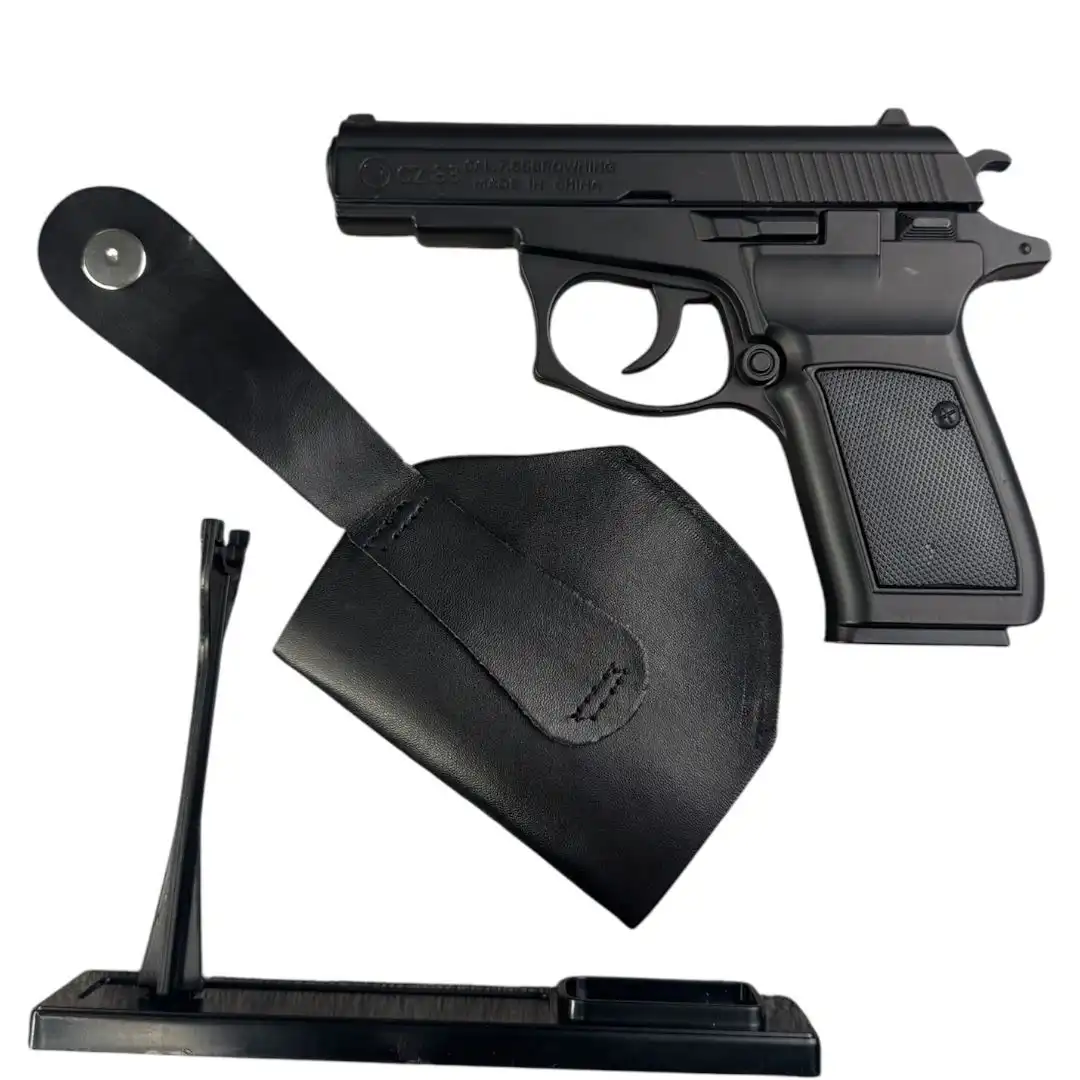 Black Metal Toy Gas Lighter Pistol
